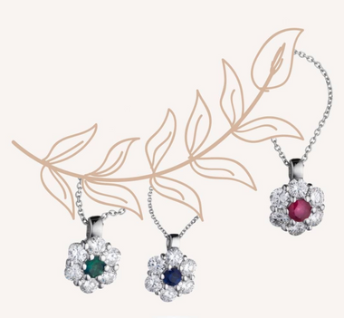 Fancy pendant in 18k white gold with natural diamonds and sapphire SD100028